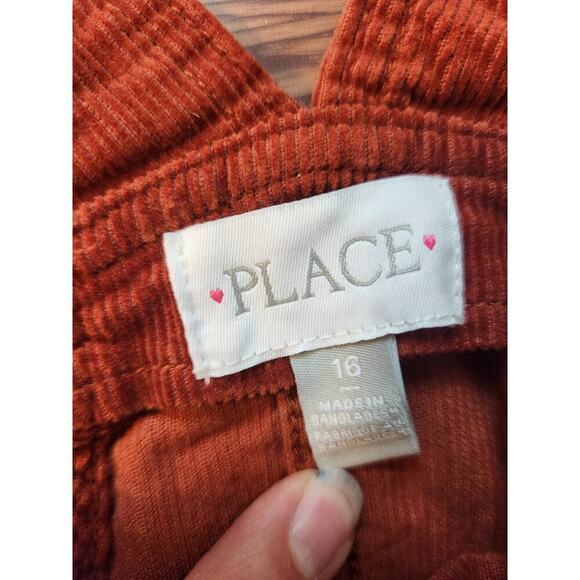 Children's Place Corduroy dress sleeveless skirtall fall rust orange sz 16 - Picture 3 of 9